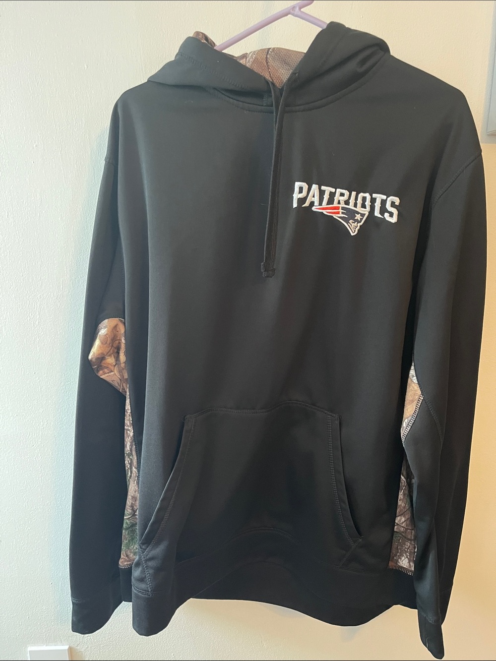 Dunbrooke Black Patriots Crewneck Hoodie with Camo Accents